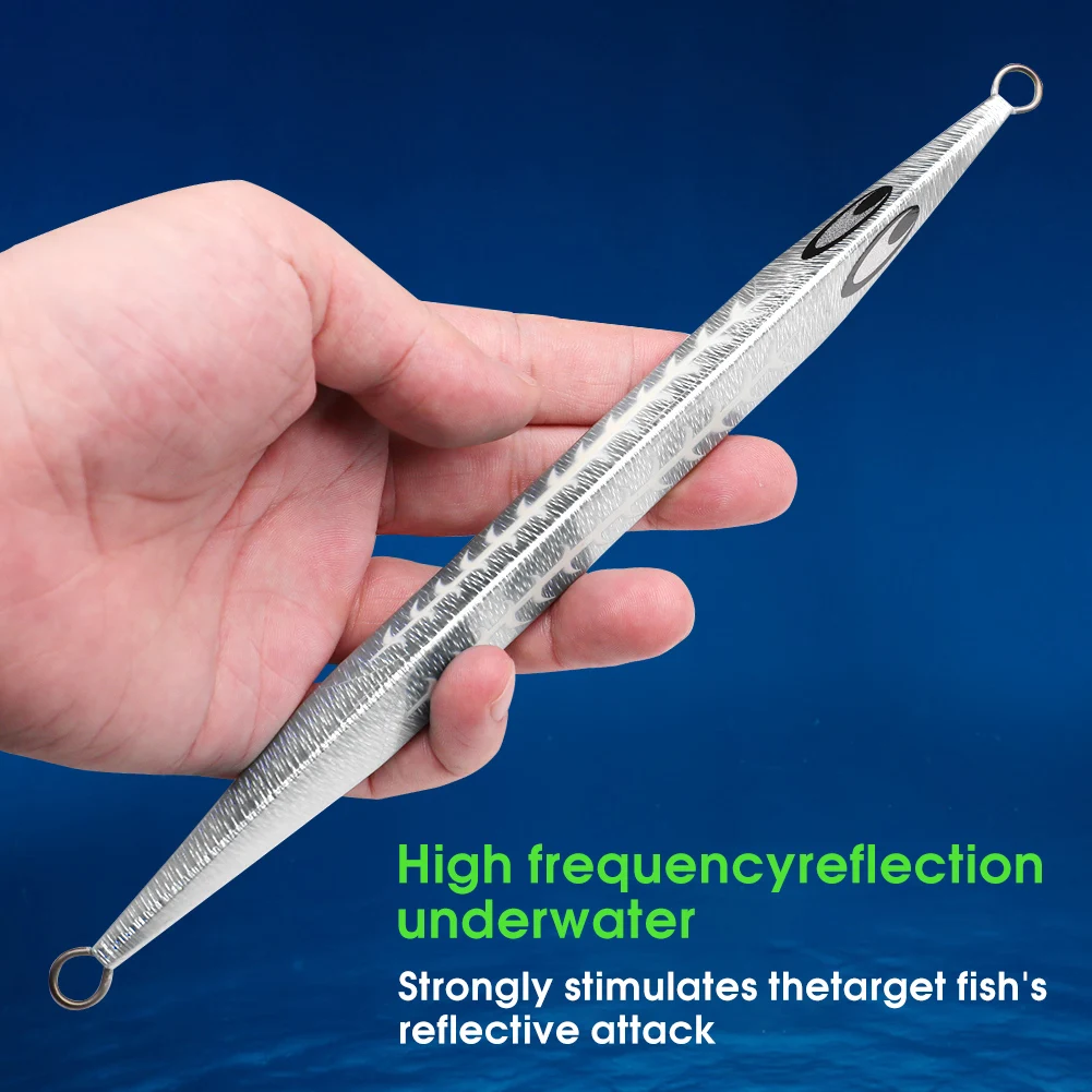 SANLIKE 200g plata plantilla de Metal lento cebo de Jigging señuelo de pesca plantilla de caída de agua salada plantilla de paso lento señuelos de peces - imagen 5