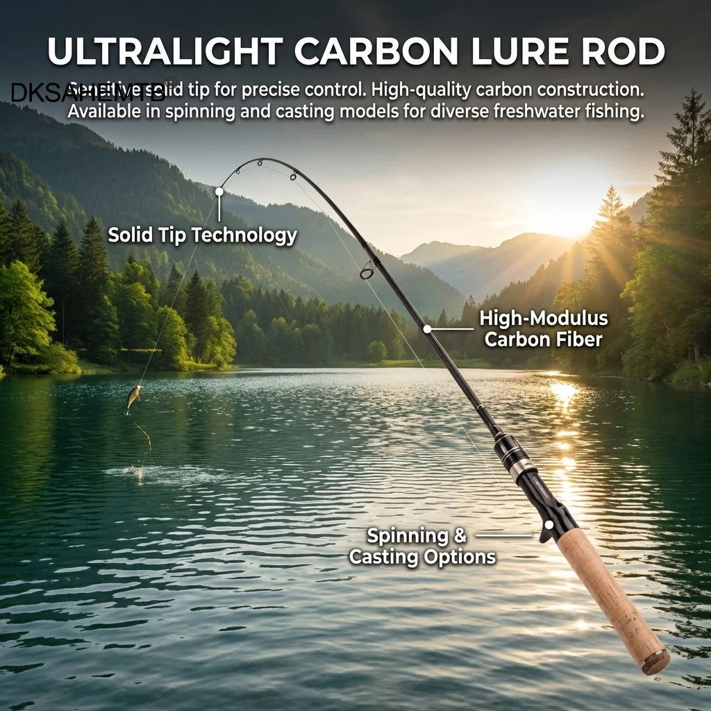 Caña spinning ligera de fibra de carbono 1.8m para agua dulce - imagen 5