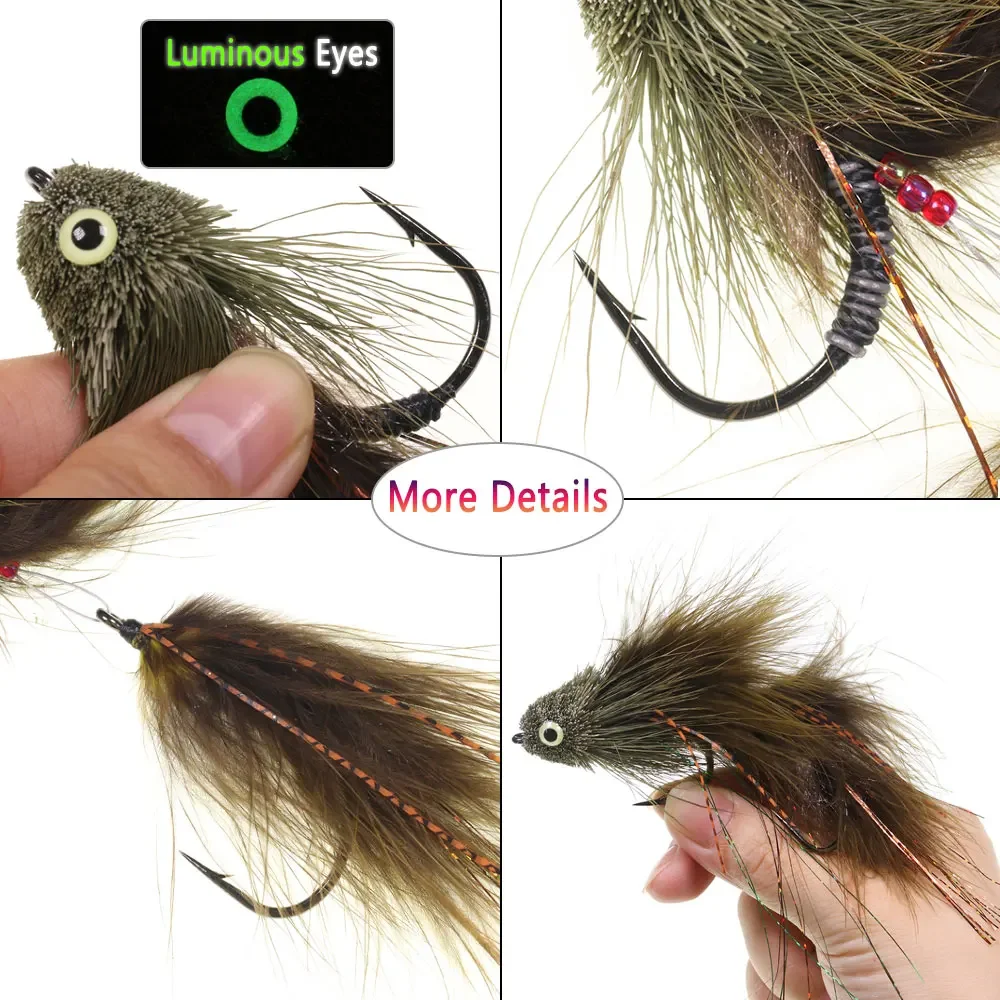 Bimoo-banderas de pescado articuladas, pelo de ciervo, lubina, insecto, columna vertebral, gran juego, pez, pesca en mar, Lucio, lubina, trucha, Señuelos de Pesca - imagen 5