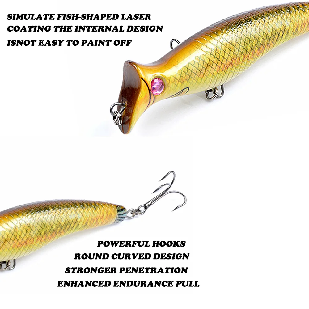 Luya-cebos pintados de 12,4 cm/20,4g, cebos biónicos de escalada en superficie, para matar agua dulce marina - imagen 4