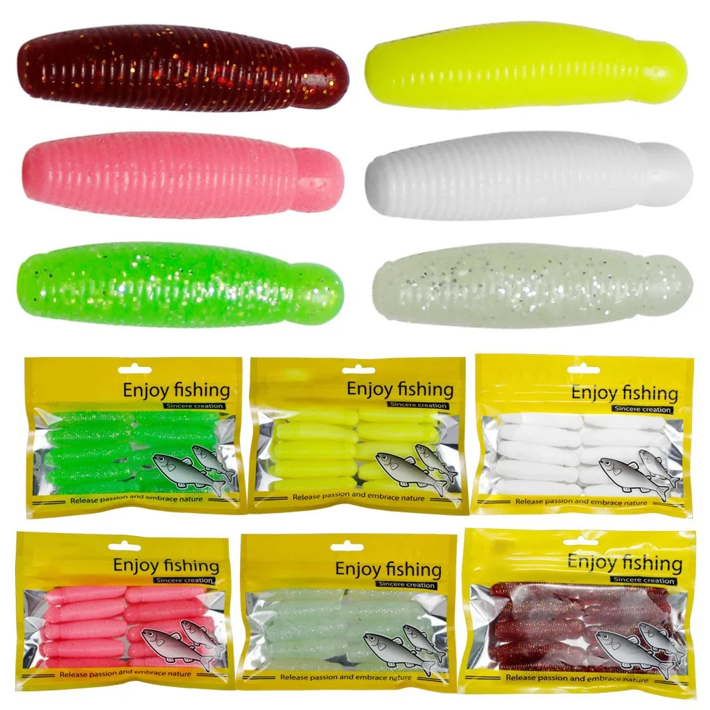 Señuelo de pesca suave, cebos artificiales para lubina rosa, agua dulce y salada, 5cm, 6g, 10 unids/lote por paquete - imagen 5