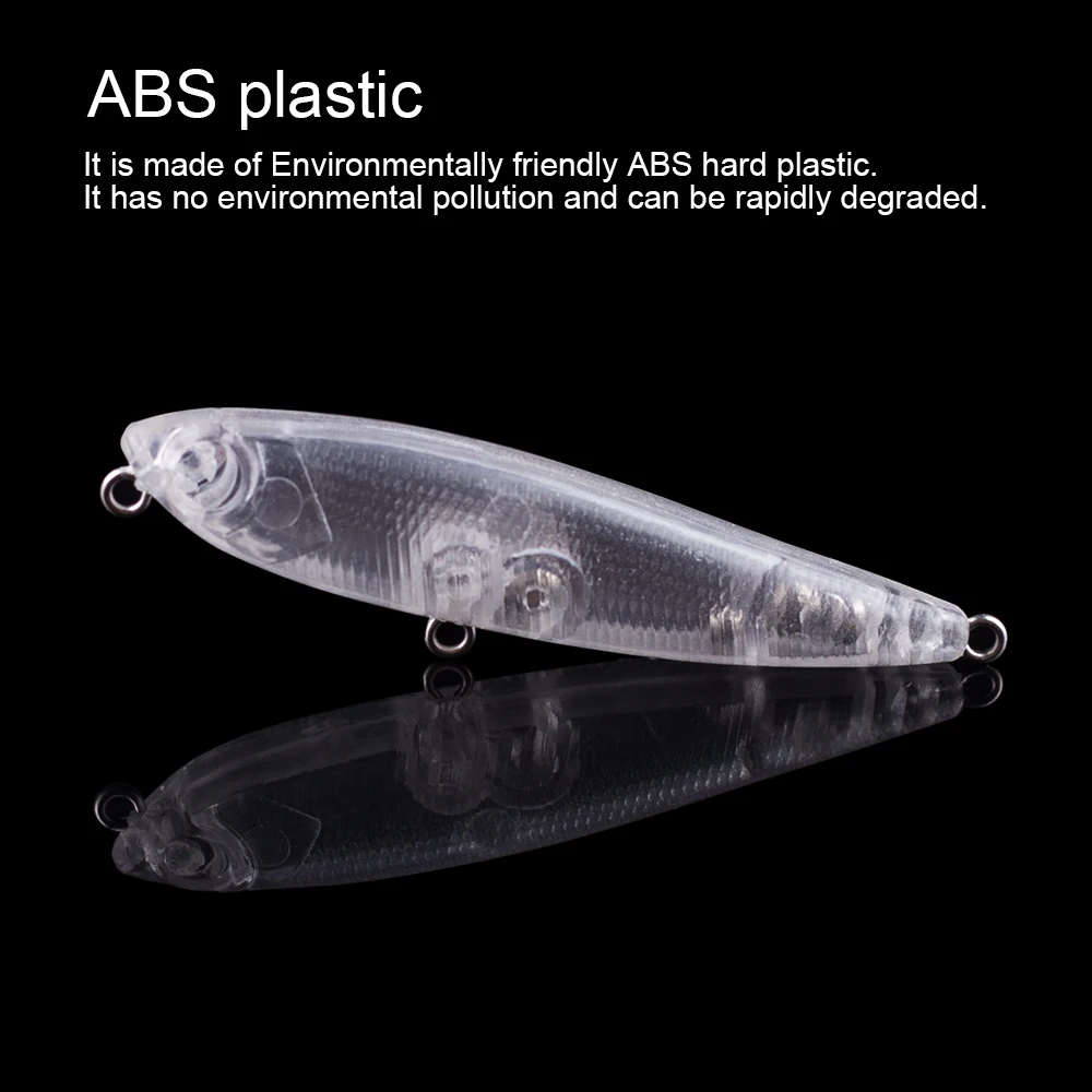 Hanlin-Mini Señuelos de Pesca, cebos de lápiz duro Minnow, de plástico flotante, sin pintar, 10/20 piezas, 5,5 cm, 2,5g - imagen 5