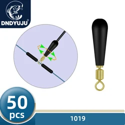 DNDYUJU-soportes de flotador de pesca, accesorio giratorio de cobre de 360 grados, giratorio libremente, soporte de silicona, aparejos de pesca, 50 unidades