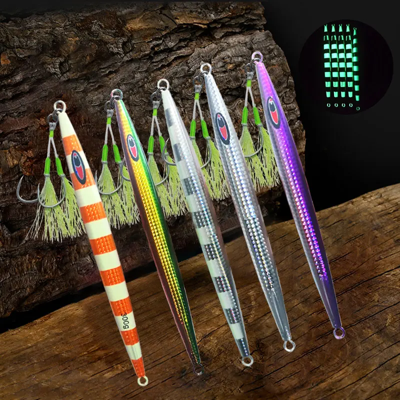 Señuelo Vertical Metal Luminoso Hundimiento Rápido 150-500g Pesca - imagen 4
