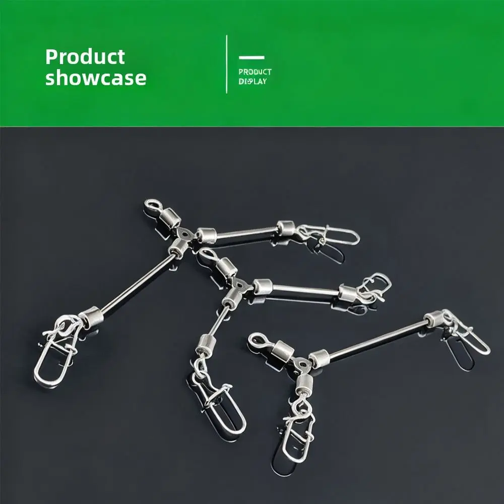 Accesorios para aparejos de pesca, 5 uds., giratorios de 3 vías de acero inoxidable, pierna larga, tipo O, forma de T, aparejos de pesca con caña - imagen 3