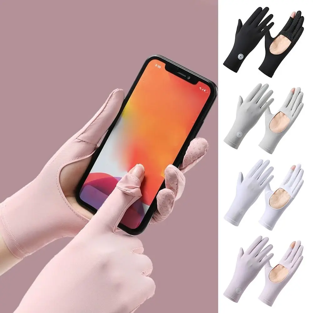 Guantes de seda de hielo con protección UV para verano, guantes transpirables con protección solar para pantalla táctil, guantes para conducir en bicicleta - imagen 5