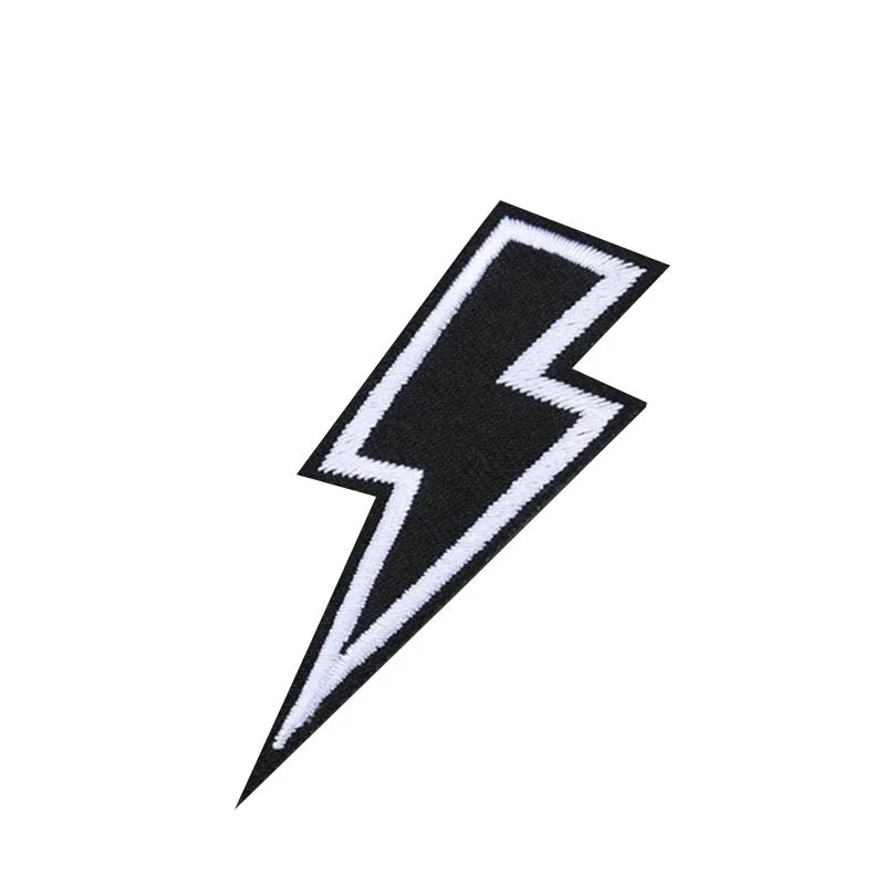 Parche bordado con logotipo de relámpago, parches para planchar para ropa, ropa Punk, parches de hierro, 2 uds. - imagen 3