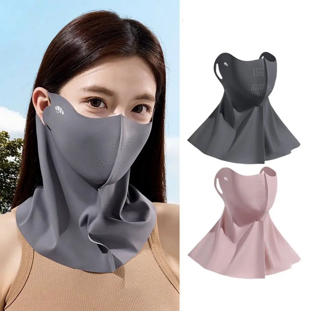Nueva máscara de protección solar de seda de hielo UPF50 + 3D Anti-UV bufanda para el cuello protección del cuello cara completa sombrilla máscara facial al aire libre - imagen 4