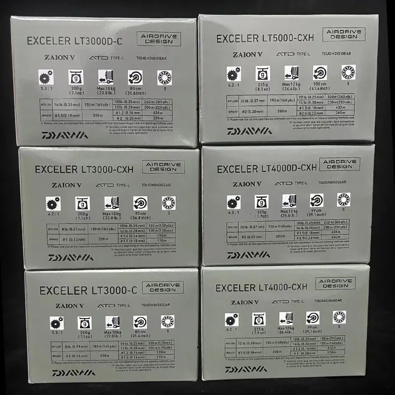 Nuevo carrete de pesca DAIWA EXCELER LT (ligero y resistente) 1000D-6000D-H carrete de metal LC-ABS ligero fuerte 4KG-12KG ultraligero 185g-320g - imagen 5
