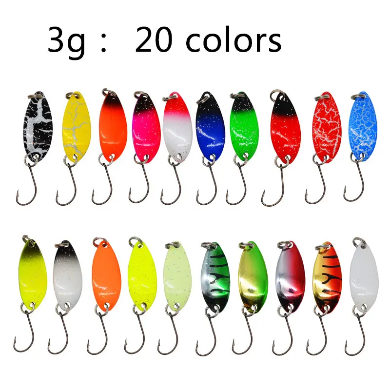 JYJ 5 uds por bolsa cebo de cuchara de pesca de metal duro, señuelo falso colorido en forma de "S", aparejos de pesca giratorios, cebo wobbler - imagen 4