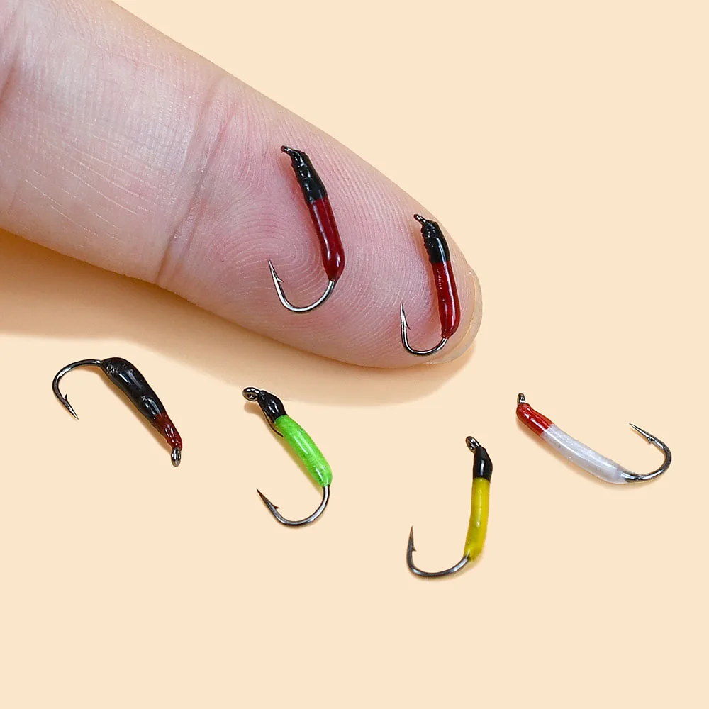 MNFT10Pcs/caja Ninfa Scud Bug gusano mosca Caddis larvas insecto cebos de hundimiento rápido trucha Señuelos de pesca - imagen 2