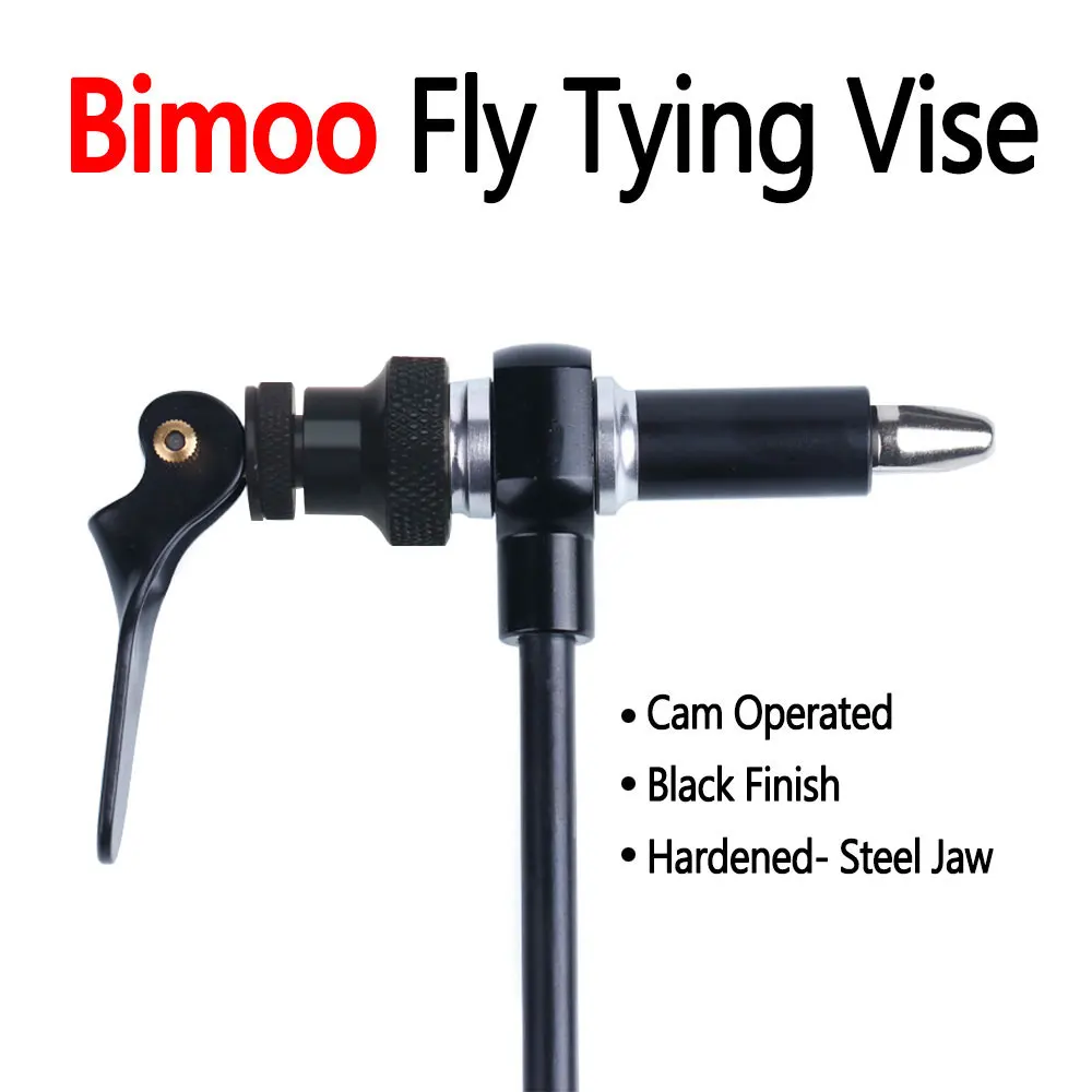 Bimoo 360 ° Tornillo de banco para atado de moscas con abrazadera en C de rotación con mandíbulas de acero endurecido, Kit de rosca 200D, soporte de bobina, enhebrador, Kit de herramientas para atar moscas - imagen 4