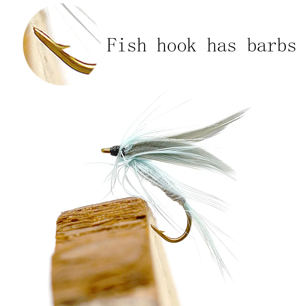 MNFT-SEÑUELOS DE pesca con mosca de trucha, cebos artificiales de Color gris, 10 piezas - imagen 4