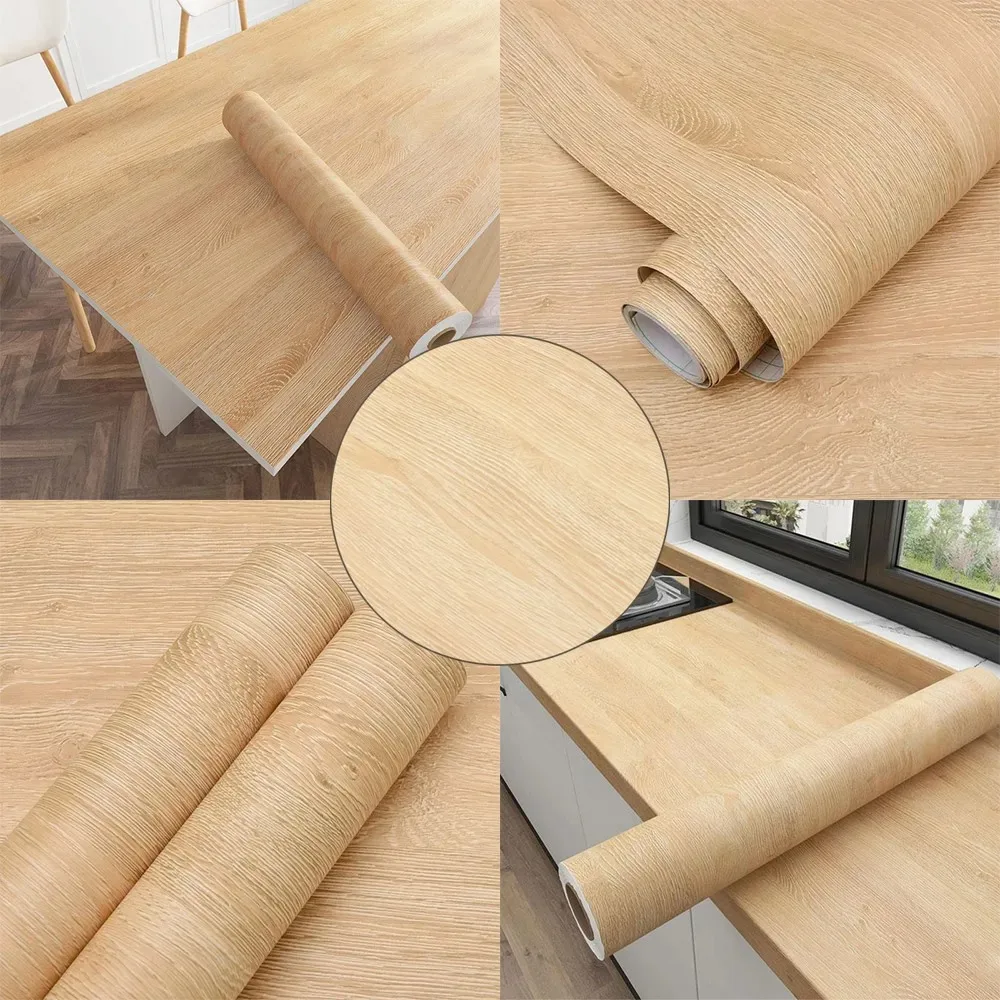 Adhesivo de papel tapiz de 40cm, grano de madera clásico, a prueba de humedad, antimoho, cocina, dormitorio, fondo, pared, gabinete, mesa, renovación del hogar - imagen 2