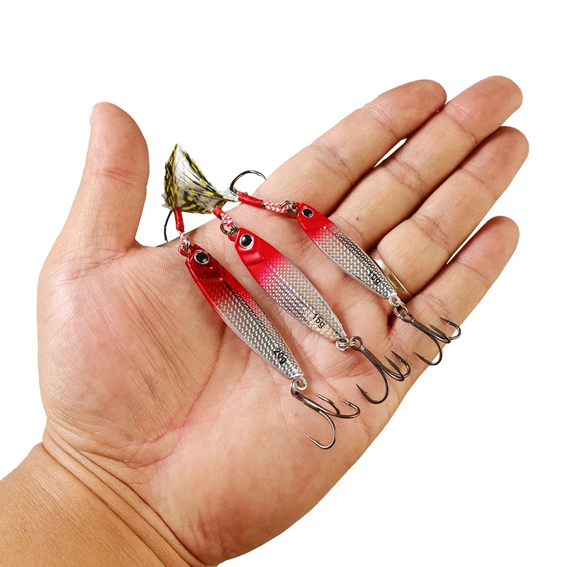 ZUKIBO-señuelo de Metal fundido para pesca, cebo Artificial de 5 piezas, 10G, 15G, 20G, fundición a tierra, Jigging, lubina de mar - imagen 4