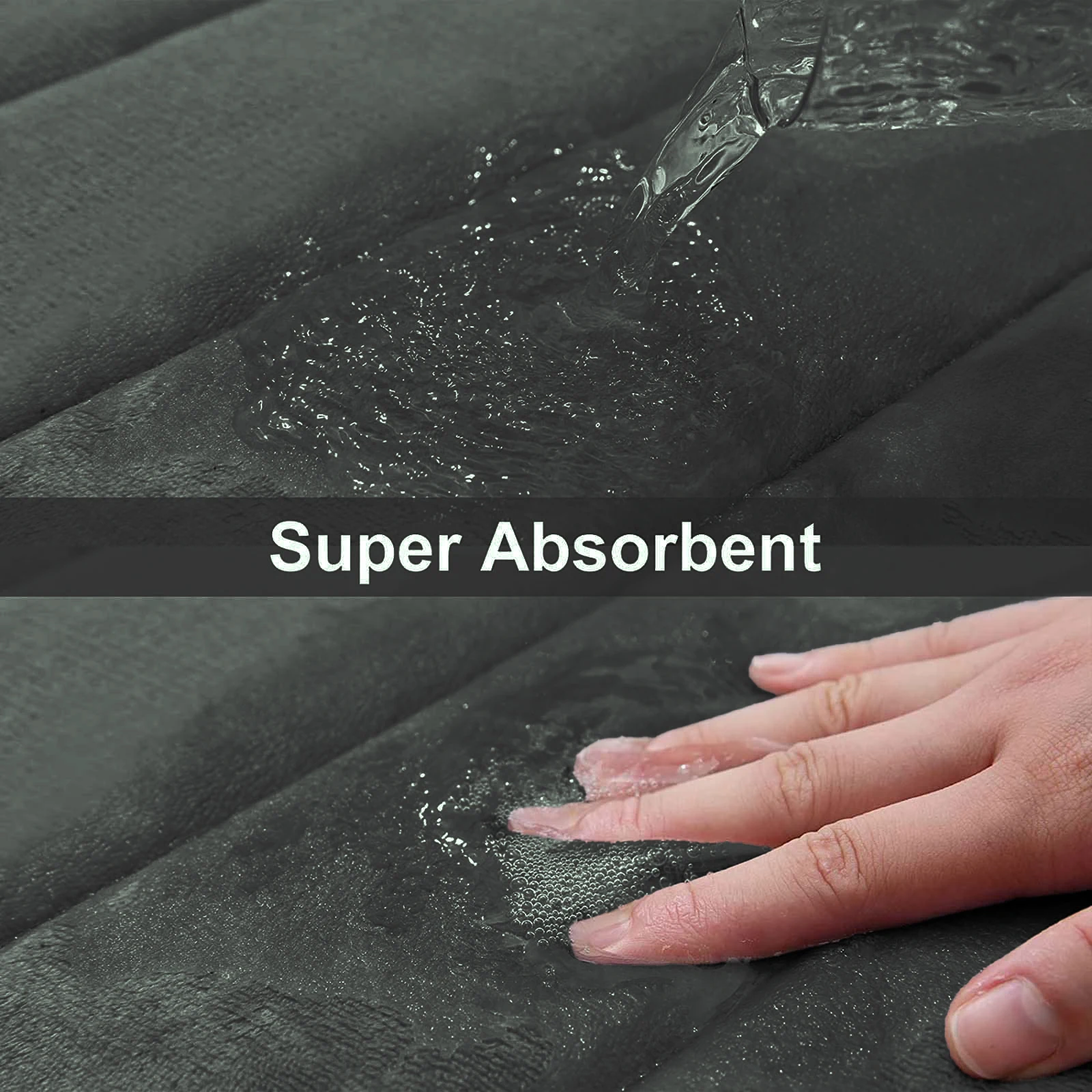 Alfombra baño forma U antideslizante – Espuma viscoelástica absorbente - imagen 4