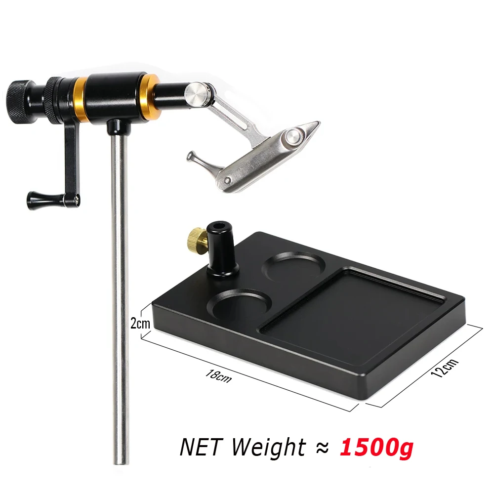 Bimoo-mordazas de acero endurecido con rotación de 360 °, tornillo de fijación con Base de Pedestal pesado, plantilla para hacer señuelos, Kit de herramientas para atar moscas de pesca - imagen 4