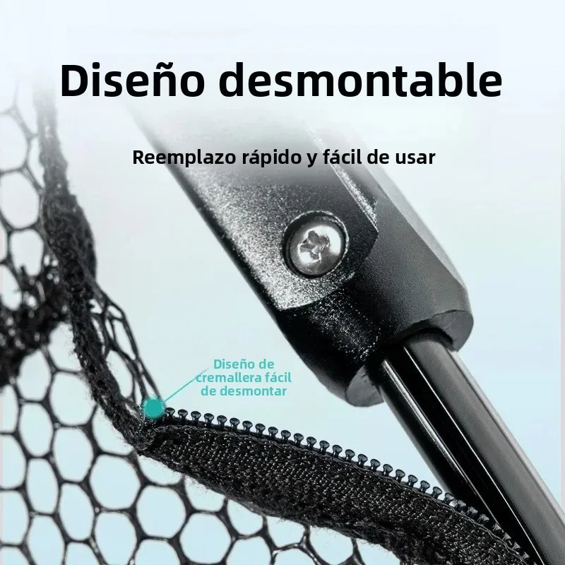 Red de aterrizaje de aleación de aluminio para niños, accesorios de pesca, red de inmersión plegable antigancho, red de pesca profunda para exteriores, 40/45/50/55cm - imagen 4