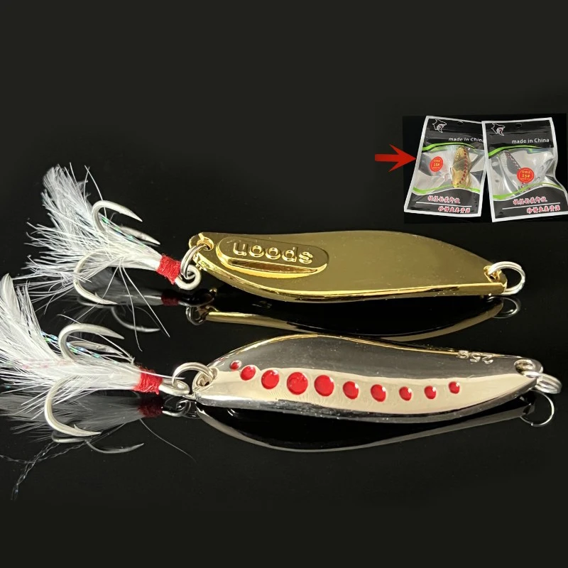 Señuelos duros de Metal para pesca, anzuelo de plumas, aparejos de pesca, 3g, 5g, 7g, 10g, 15g, 20g, 25g, 2 piezas - imagen 5