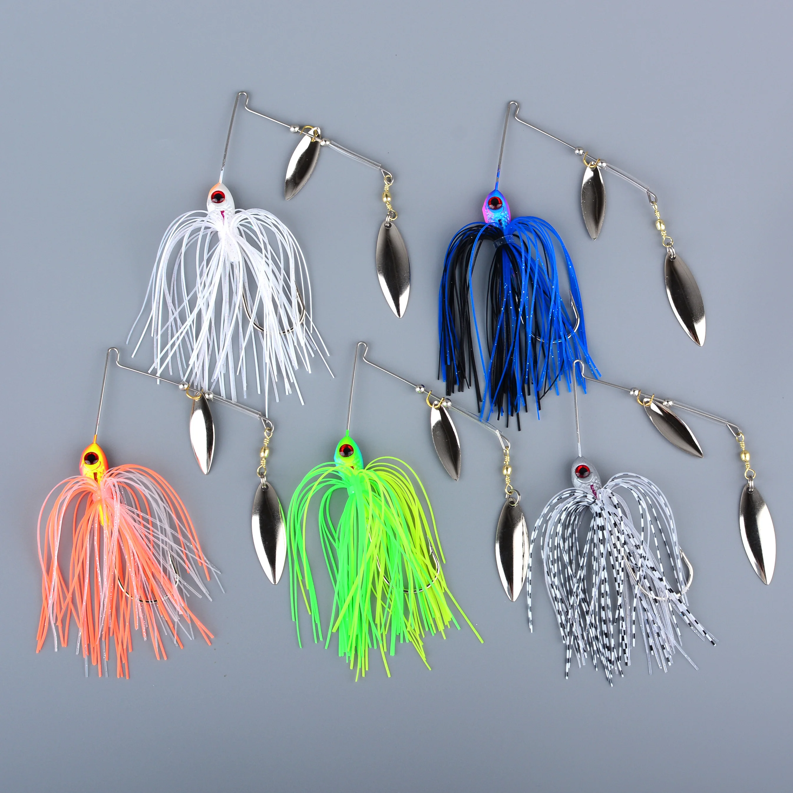 5 uds cebo giratorio señuelo de Metal Señuelos de Pesca duros Lucio aparejos de Pesca giratorios Wobbler Pesca de agua dulce y salada - imagen 4