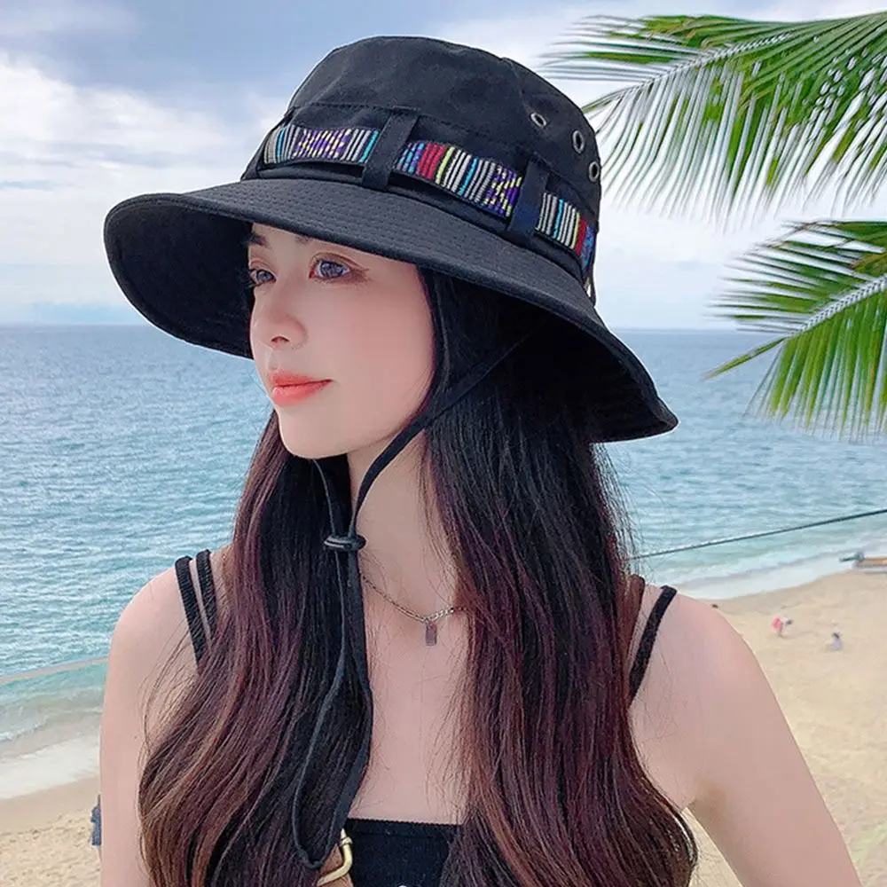 Gorro de pesca colorido Unisex, plegable, transpirable, étnico, Panamá, pareja - imagen 4