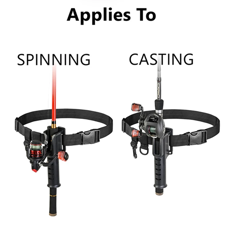 Soporte portátil para caña de pescar, cinturón ajustable de 80cm-140cm, herramientas de soporte para caña de pescar, equipo de pesca multifunción - imagen 2