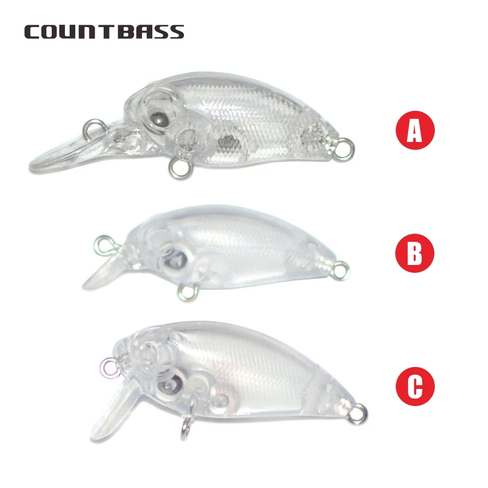 Countbass 10 Uds 35mm/1,38 "2,1g/0,07oz señuelos duros flotantes en blanco, cebos de pesca sin pintar, Crankbait, Wobblers - imagen 5