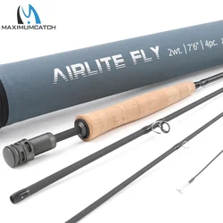 Maximumcatch Airlite Caña de mosca ultraligera 2/3WT 7'6" con tubo