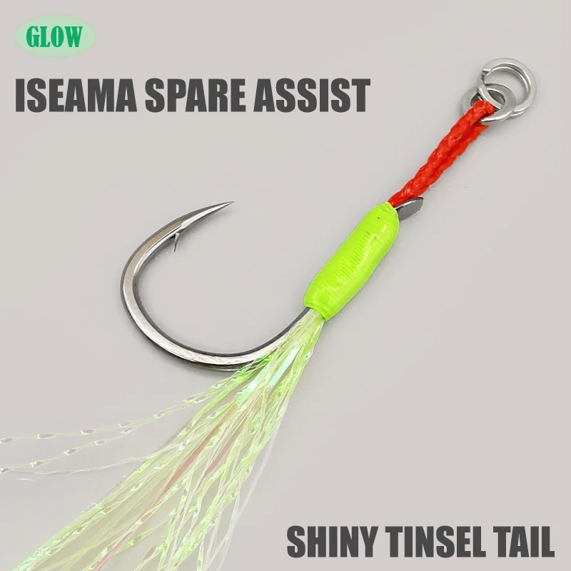 Gancho de agua dulce de asistente único de repuesto ISEAMA LUREHOLIC de 6-FW con cola de TINSEL brillante - imagen 5