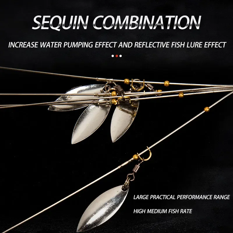 5 brazos 4 cuchillas Alabama Umbrella Rig pesca lubina señuelo cebos de natación aparejo aparejos de pesca de agua salada herramientas de pesca - imagen 4