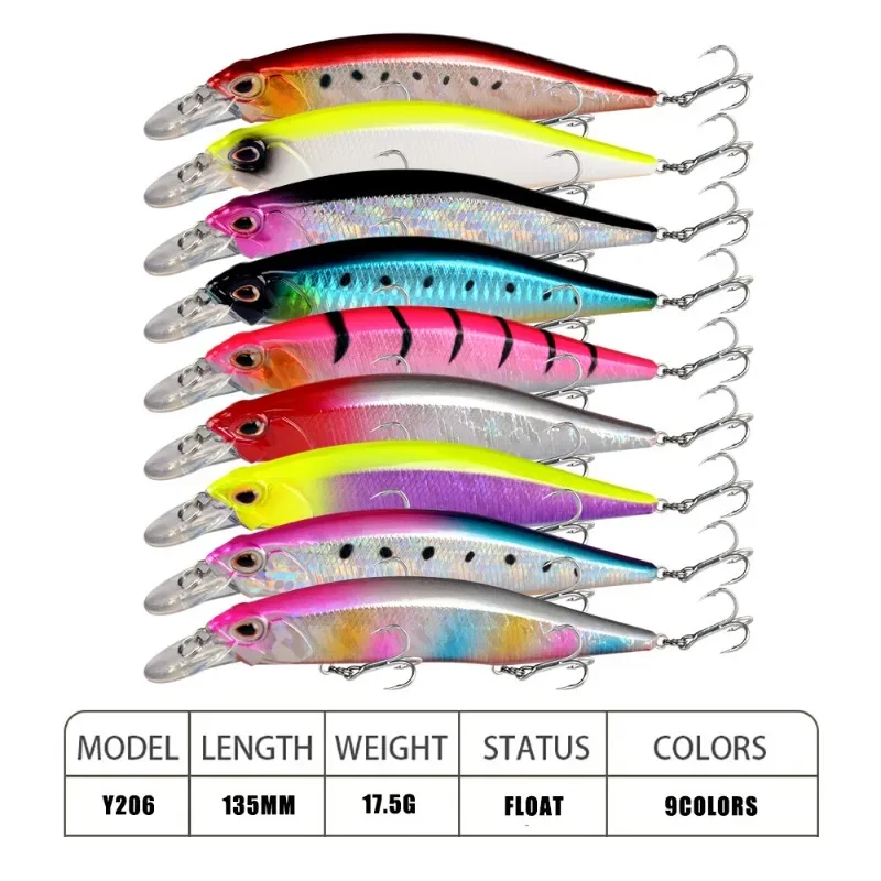 Señuelo de pesca Artificial, cebo Crankbait Wobblers, ojos 3D, perca, Lucio, Carpa, natación, pesca, 135mm, 17,5g, 1 unidad - imagen 3