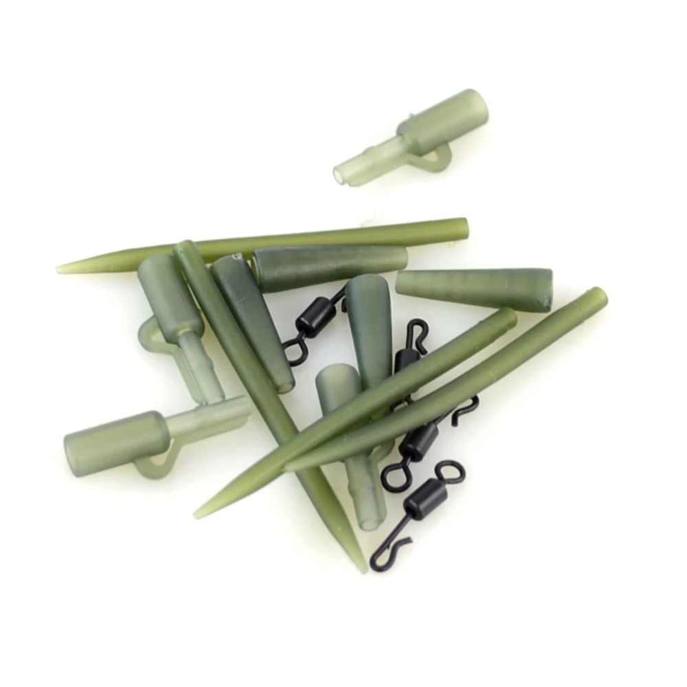 Juego de 5 aparejos de pesca de carpa, Clips de plomo de seguridad de plástico, cono de goma trasero, manga antienredos, aparejo giratorio de cambio rápido M20 - imagen 5