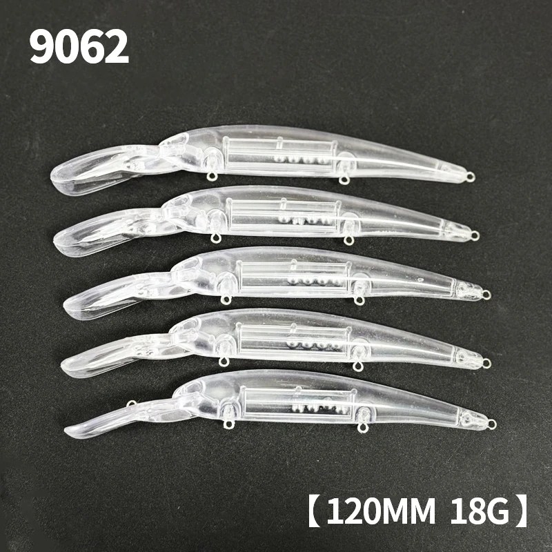 Señuelo de pesca de pececillo de buceo profundo, 20 piezas, sin pintar, 120mm, 18g, Bandit de agua salada, Walleye, cebo Artificial de curricán para carpa lubina