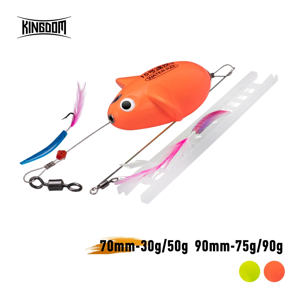 Kingdom-Señuelos de pesca flotantes que se hunden, 70mm, 90mm, espuma ABS de alta densidad, forma de ratón, equilibrio, fundición lejana, cebo de natación duro Artificial - imagen 2