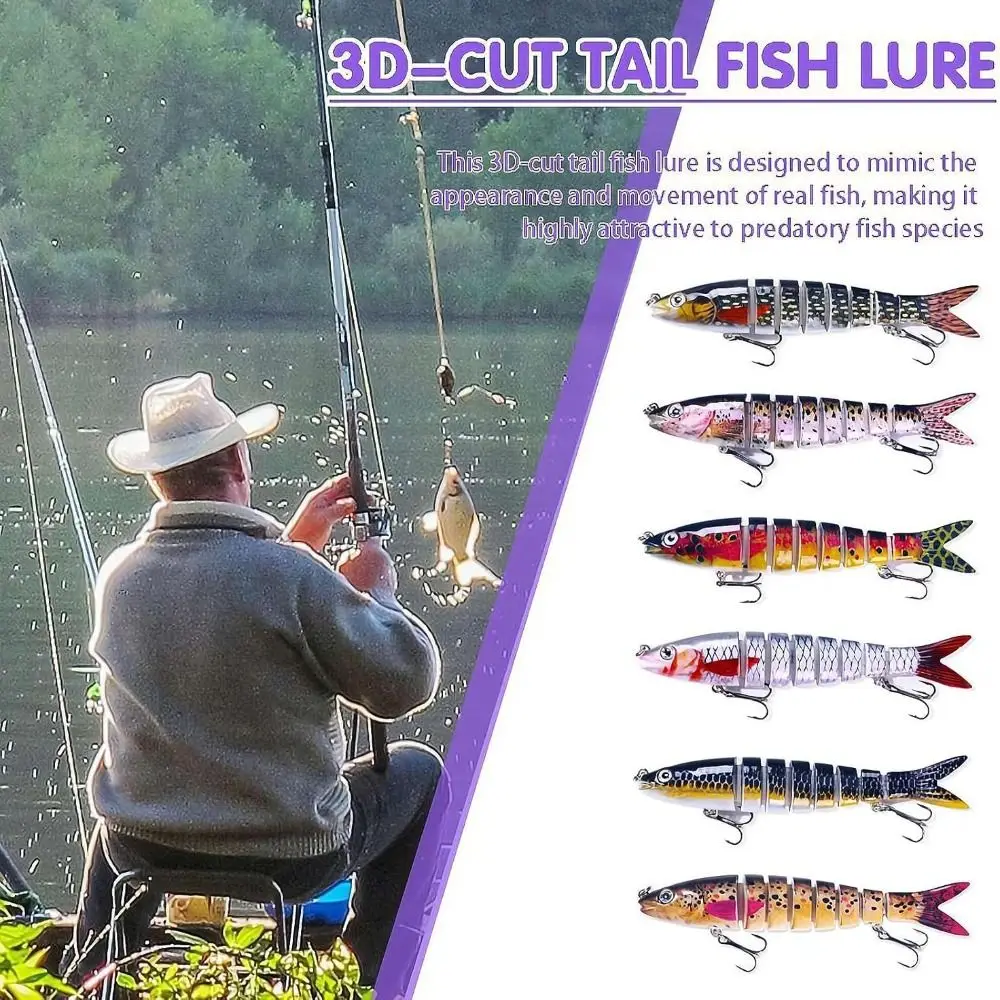 Señuelos de pesca artificiales creativos biónicos de múltiples secciones Swimbait manivela cebo pesca de lubina señuelo regalos de pesca - imagen 4