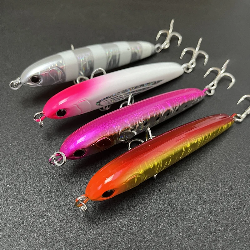 Señuelos de Pesca de lápiz de hundimiento rápido, cebo Artificial láser Wobbler para atún de mar, trucha, Swimbait pesado, accesorios de pesca, 105mm, 39g - imagen 2