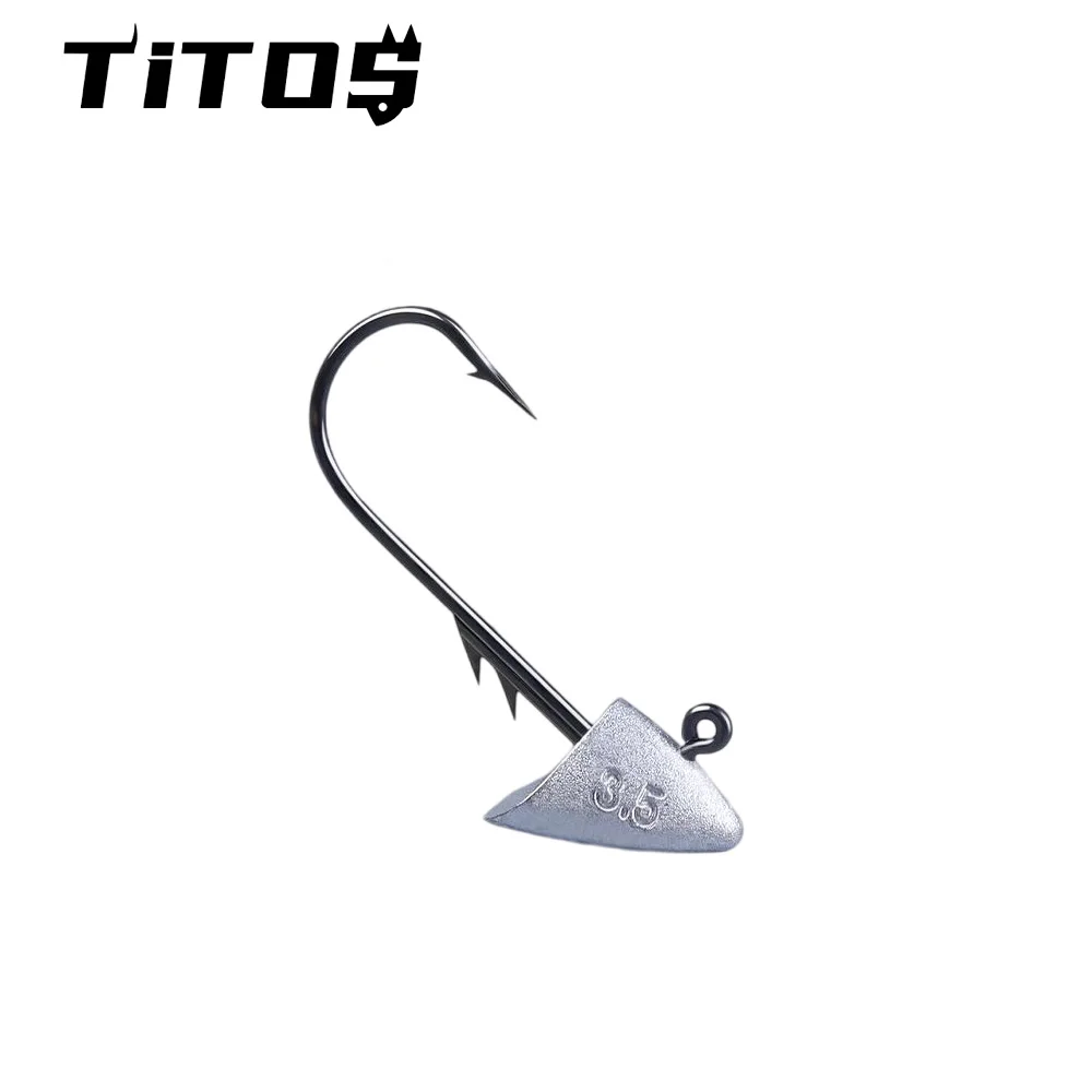 Anzuelos triangulares de pesca, cabeza de plantilla, 2,5g, 3,5g, 4,5g, 5g, 10 piezas - imagen 3