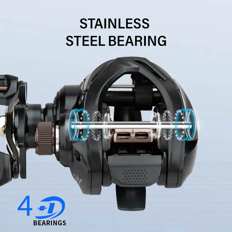 Carrete de pesca de fundición de cebo, sistema de freno magnético de arrastre de 7kg, 7,0:1, aparejos de pesca ultraligeros, pesca de carpa, trucha y lubina - imagen 2