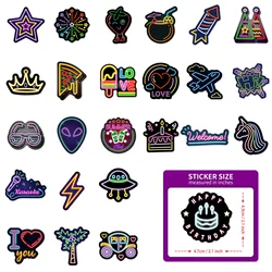 Pegatinas de graffiti dibujos animados neón impermeables para niños