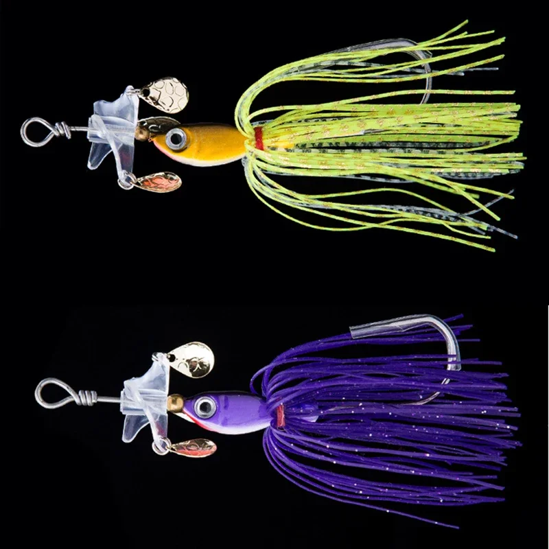 1 Uds 18g señuelo de pesca Spinner Metal barba hierba carpa caminar bagre cebo falso aparejos artificiales agua peces señuelos Accesorios - imagen 4