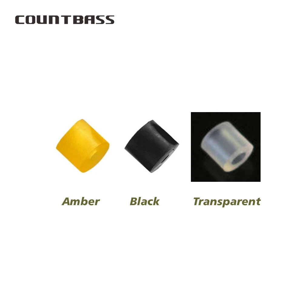 Countbass 50 Uds. Collares de falda regulares, collares transparentes negros ámbar, banda de silicona para cebos giratorios, cebos de zumbido, Señuelos de Pesca - imagen 5