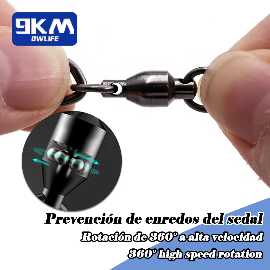 Pesca giratoria Snap 25 ~ 100 Uds rodamiento de bolas giratorio Señuelos de pesca de agua salada conector de acero inoxidable Clips de pesca aparejos - imagen 4