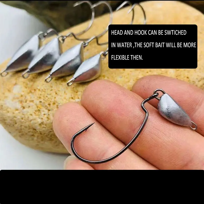 WODJYJ Anzuelos Offset Cabeza de Bala para Lubina - imagen 5