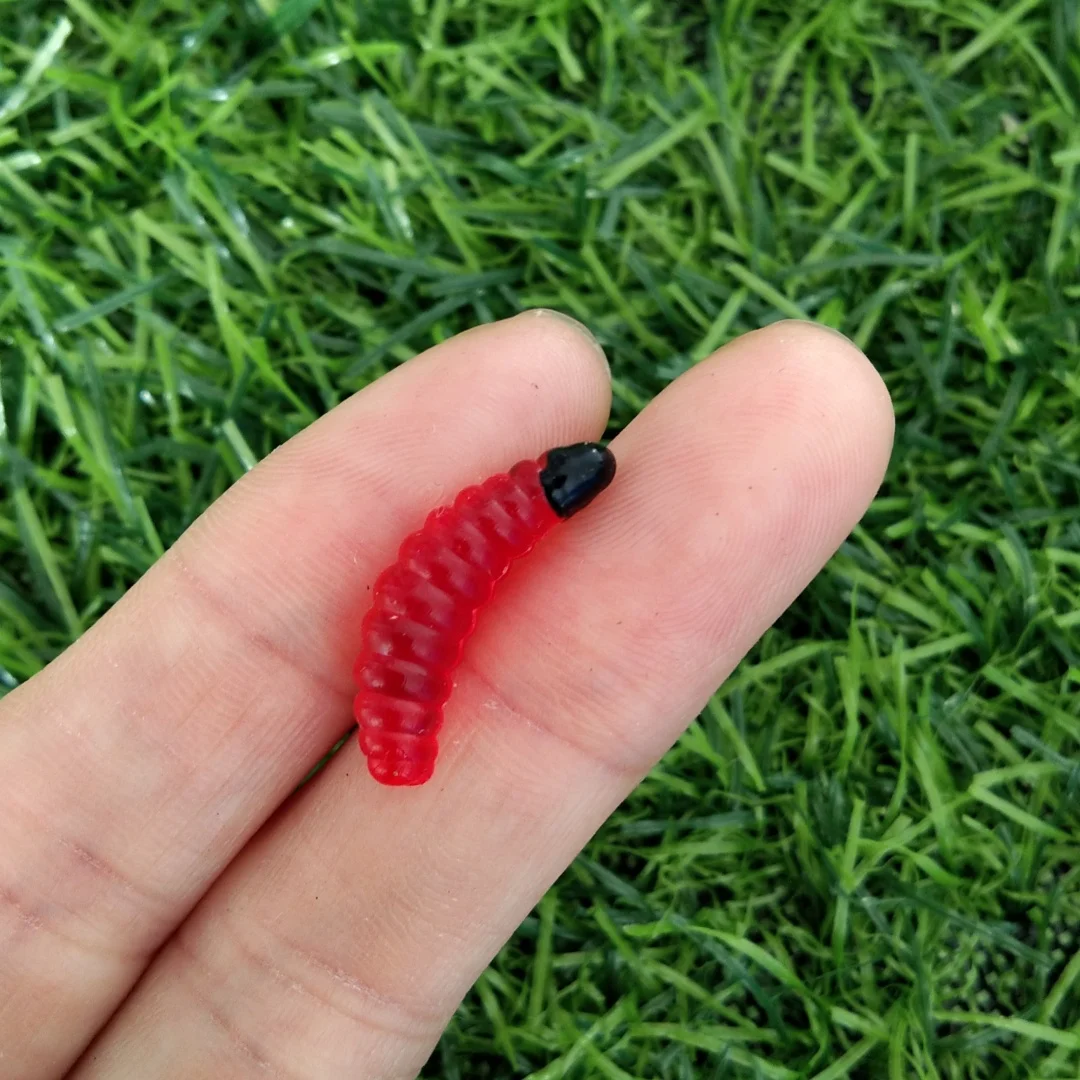 Señuelo de pesca gusano larva amarillo realista señuelo de pesca pan biónico insecto suave anzuelos de señuelo de pesca olor gusanos brillo - imagen 3