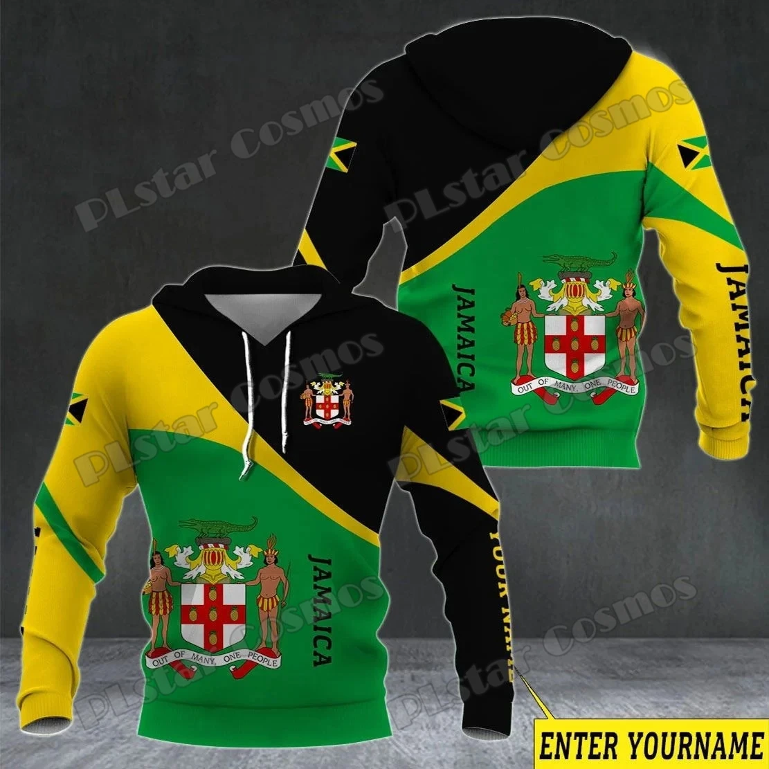 PLstar Cosmos nombre personalizado jamaica escudo de armas y bandera 3D impreso hombres sudaderas con capucha Unisex Casual otoño Sudadera con capucha QDY25 - imagen 4