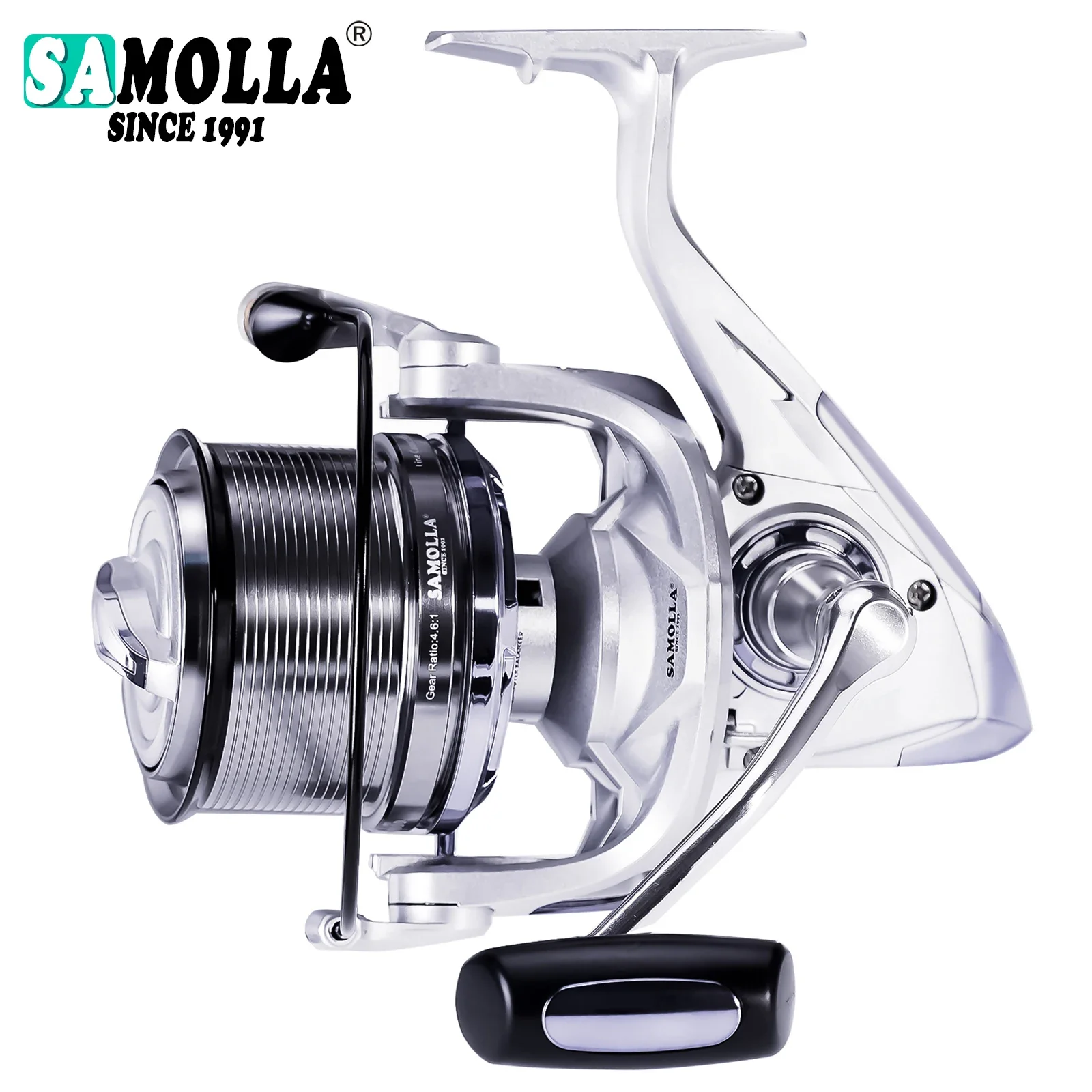 Carrete de pesca giratorio 12 + 1BB de alta velocidad 4,6: 1 25KG arrastre máximo barco de mar bobina de pescado Trolling Surf cuchara de Metal grande Moulinet Peche - imagen 4