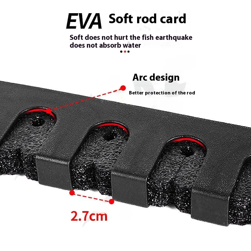 Soporte de caña de pescar montado en la pared, pantalla de Pvc multifuncional y estante de almacenamiento para señuelos y cañas - imagen 5