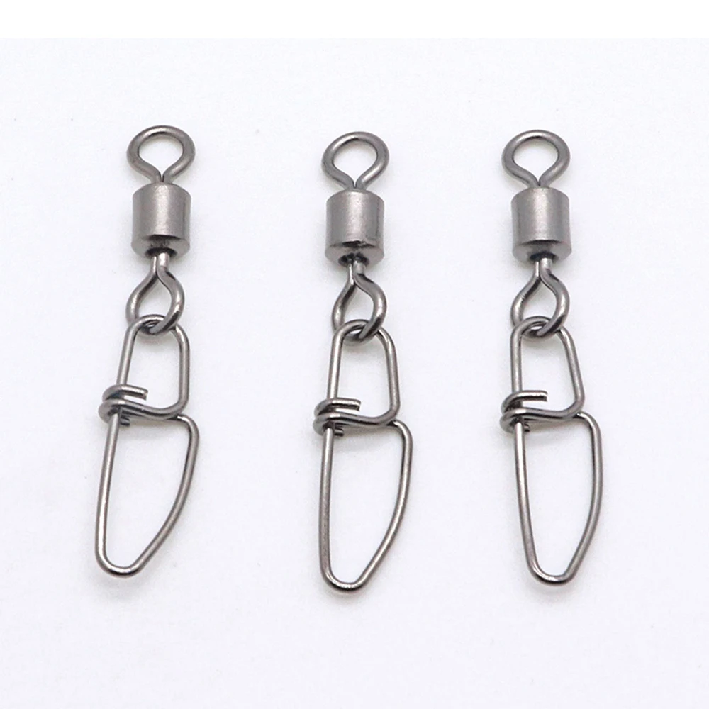 Conector a presión de Pesca de acero inoxidable, 1000 Uds., giratorio de cobre, Clip de doble hebilla, aparejos de Pesca, conector de anzuelos, Pesca - imagen 2