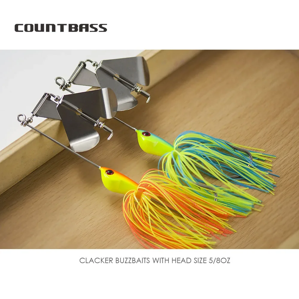 COUNTBASS-Señuelos de Pesca de lubina, cebos de alambre con faldas de silicona, 5/8oz, 6/0 ganchos - imagen 5