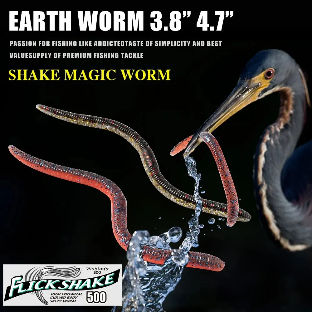 Señuelo de pesca suave SUNMILE, 10cm, 12,5 cm, Senko Worm Neko Rig, señuelos Flick Shake Earth Worm, cebo Artificial, señuelo de sábalo de silicona para lubina - imagen 3